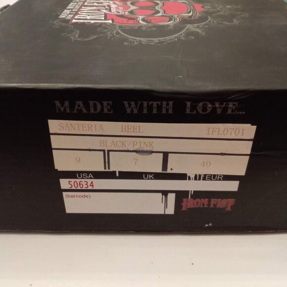 NEW Iron Fist “Santeria” Peep Toes size 9 High Heels Stilettos Black Pink Shoes - Picture 9 of 9